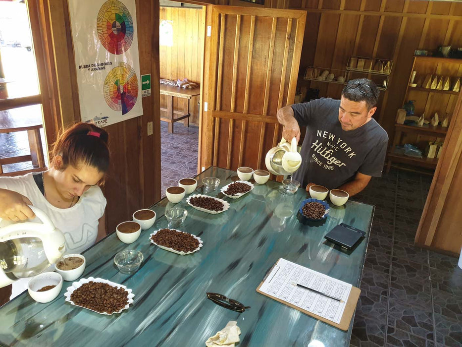 Ratibor Hartmann brewing coffee at Finca Hartmann