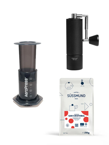Aeropress Kaffee Set kaufen mit Timemore Handmühle
